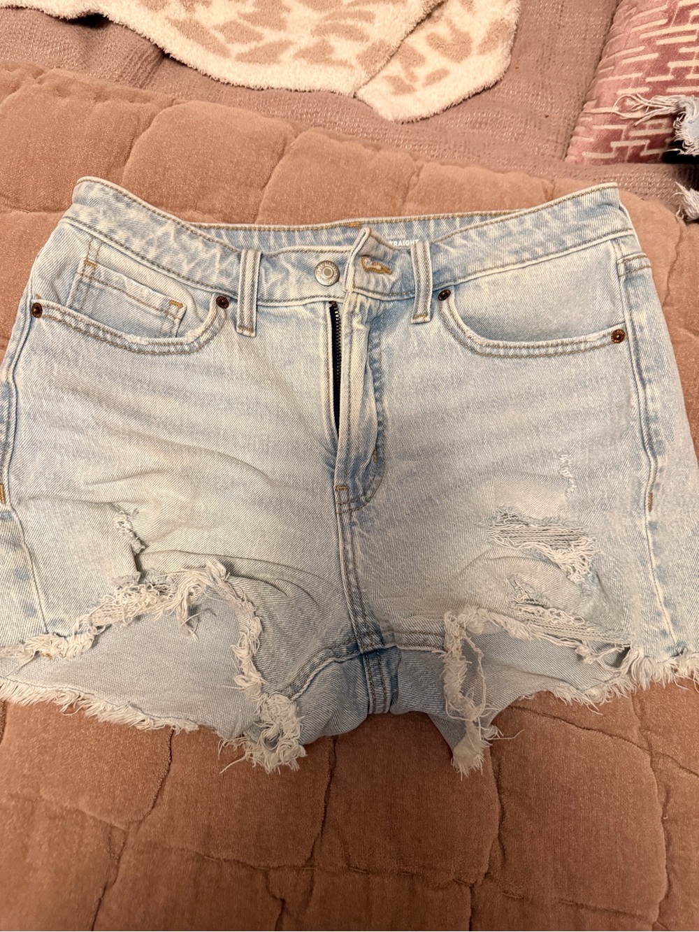 Old Navy Light Blue Distressed Denim Shorts
